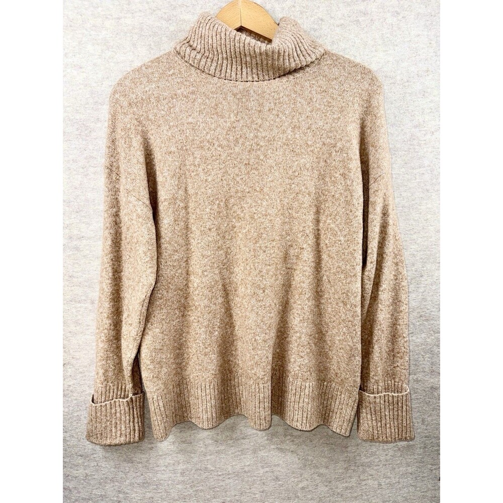 Old Navy Women’s Size Large Long Sleeve Turtleneck Sweater Tan Heather